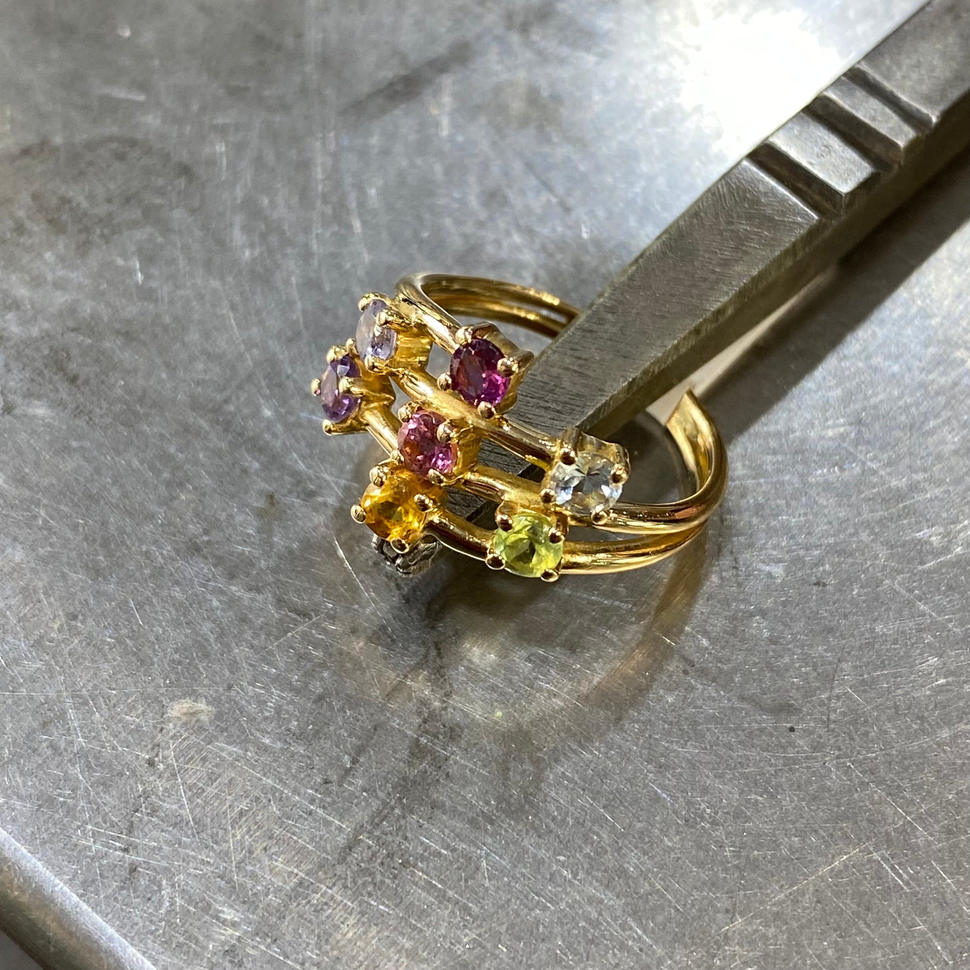 Bague - Or Jaune 750 & Tourmalines Occasion