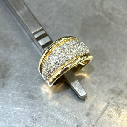 Bague Jonc Pavée - Or Jaune 750 & Diamants