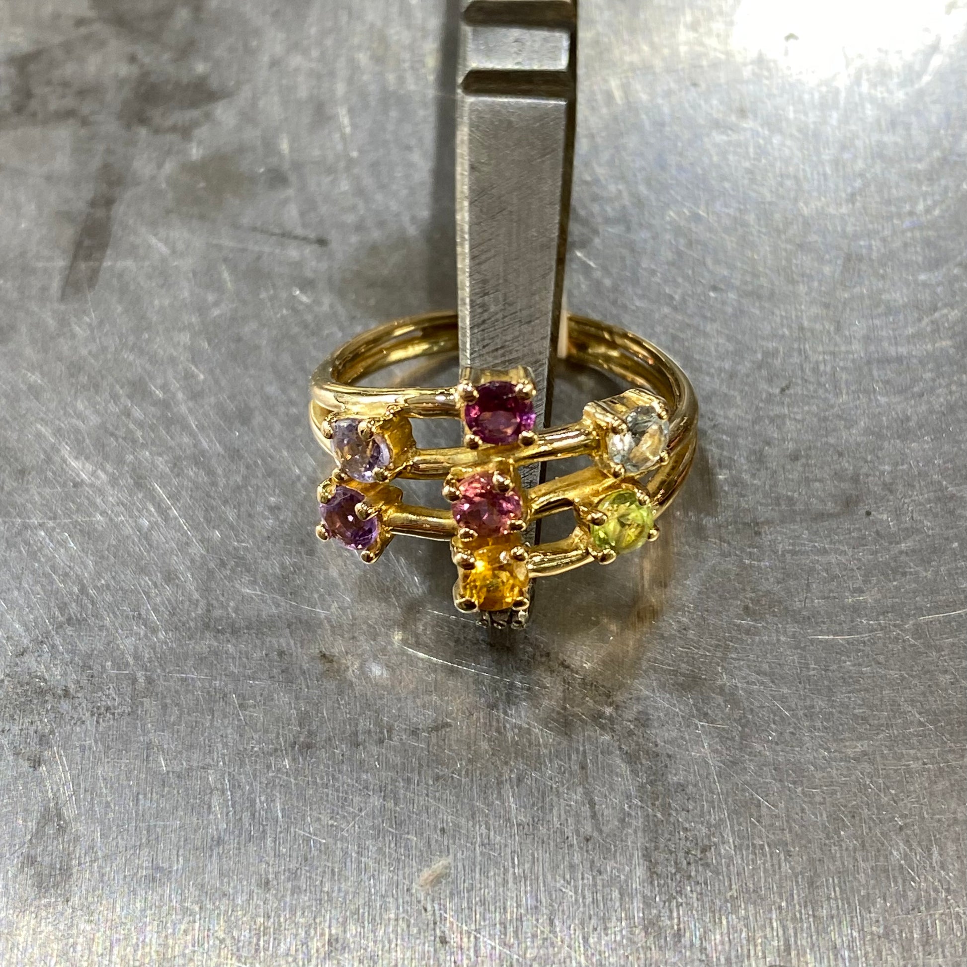 Bague - Or Jaune 750 & Tourmalines Occasion