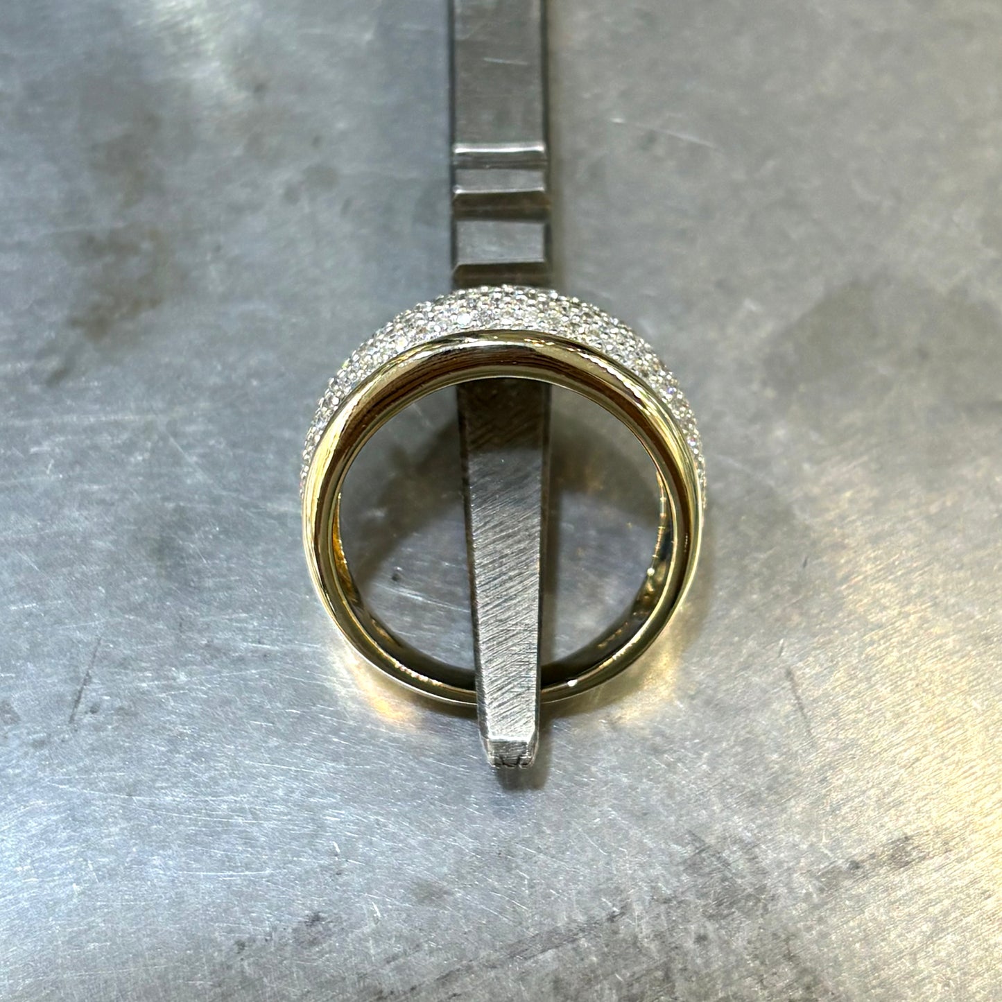 Bague Jonc Pavée - Or Jaune 750 & Diamants