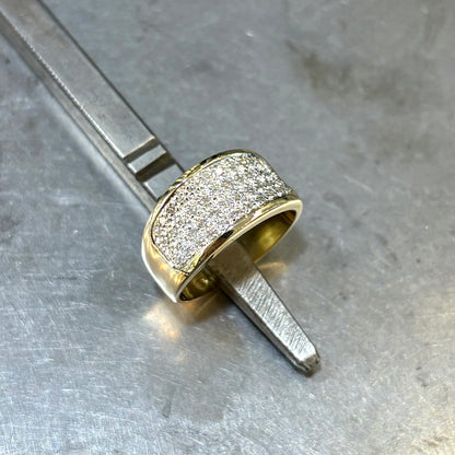 Bague Jonc Pavée - Or Jaune 750 & Diamants