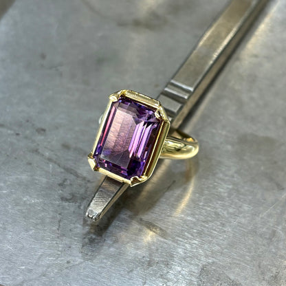 Bague Cocktail - Or Jaune 750 & Améthyste