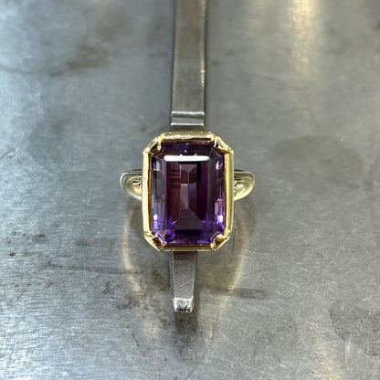 Bague Cocktail - Or Jaune 750 & Améthyste