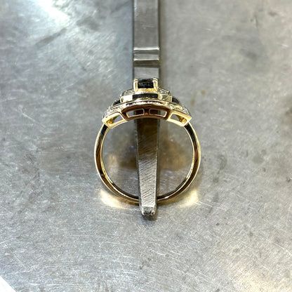 Bague Vintage - Or Jaune 750 Saphir & Diamants