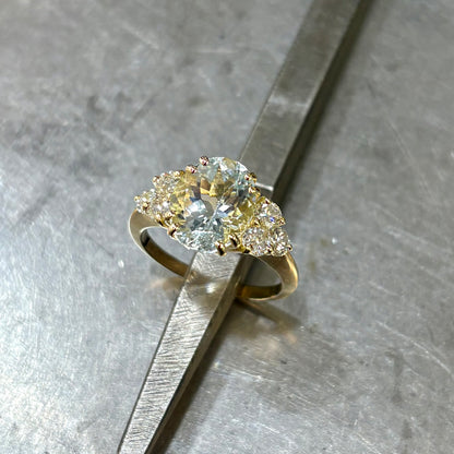 Bague Nausicaä Grande - Or Jaune 750 Aigue-Marine & Diamants