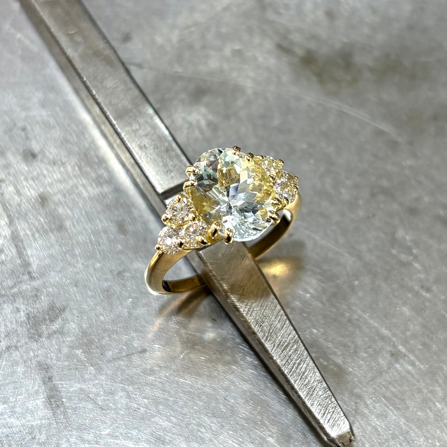 Bague Nausicaä Grande - Or Jaune 750 Aigue-Marine & Diamants