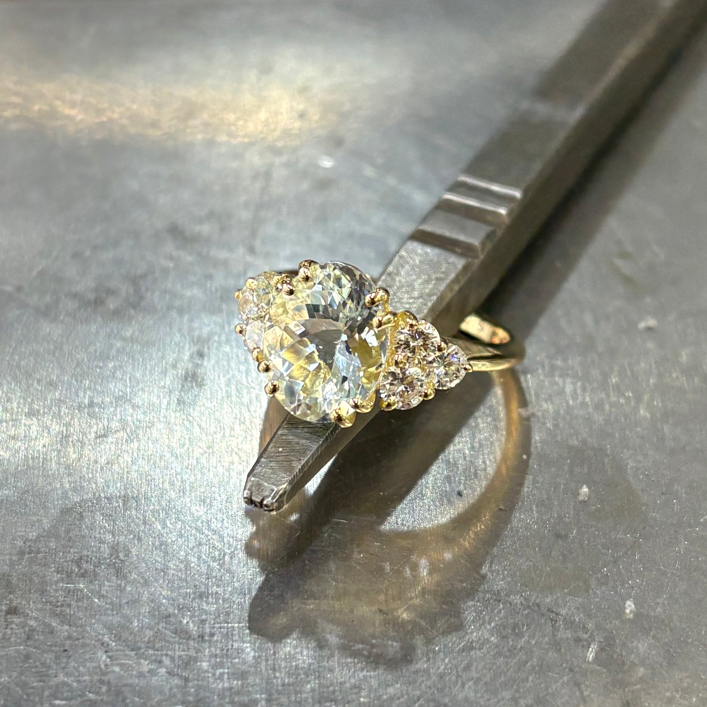 Bague Nausicaä Grande - Or Jaune 750 Aigue-Marine & Diamants