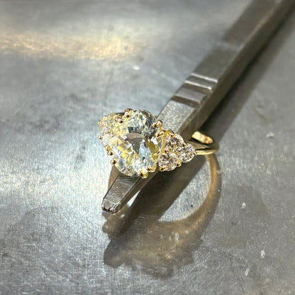 Bague Nausicaä Grande - Or Jaune 750 Aigue-Marine & Diamants