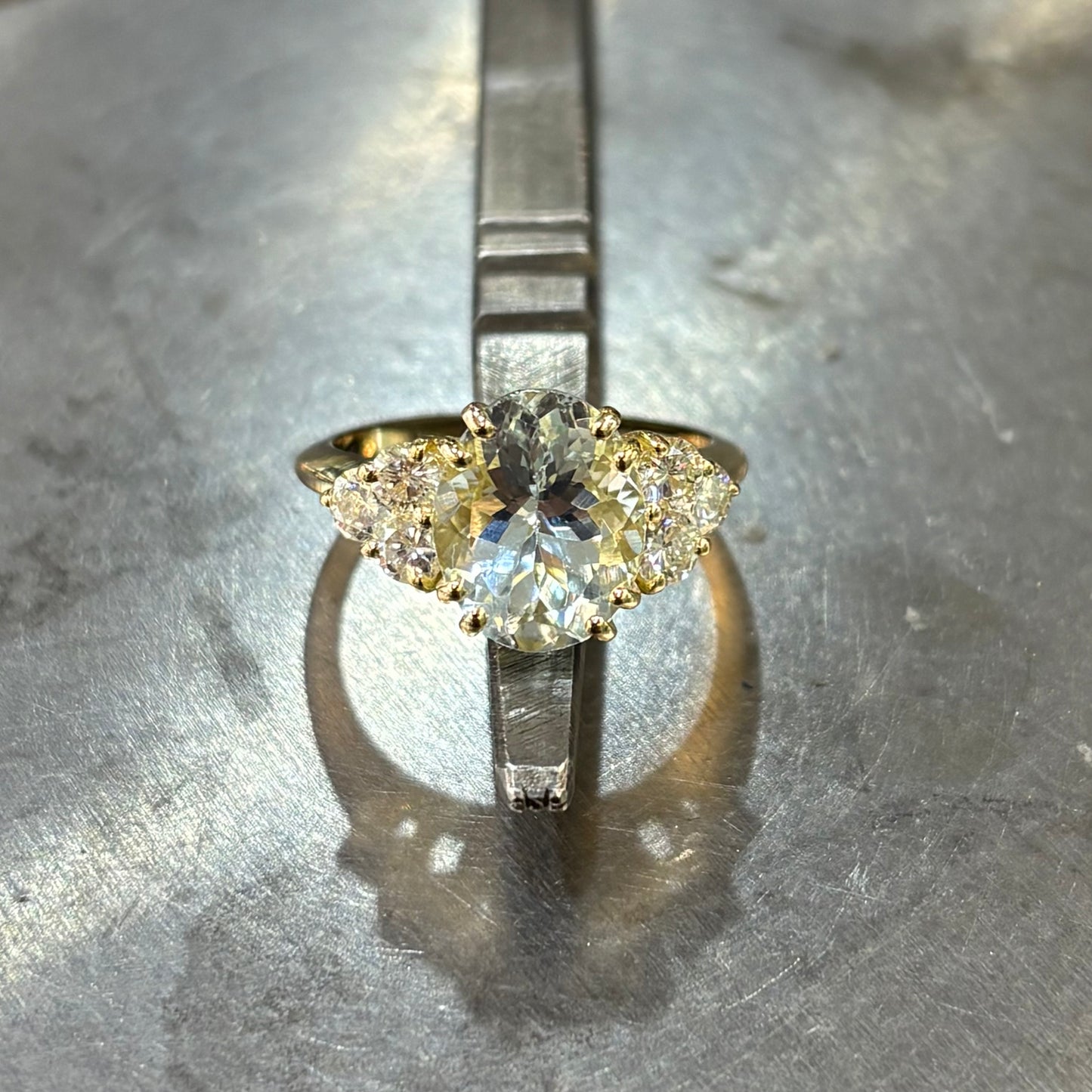 Bague Nausicaä Grande - Or Jaune 750 Aigue-Marine & Diamants