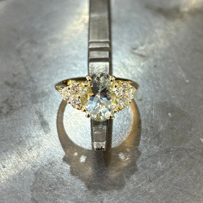 Bague Nausicaä Grande - Or Jaune 750 Aigue-Marine & Diamants