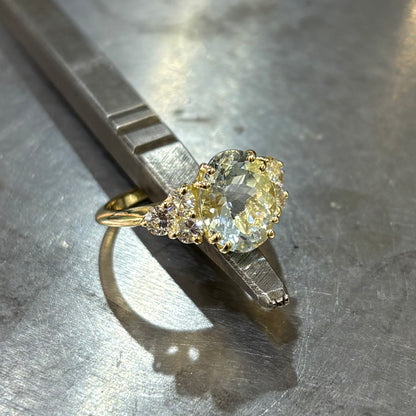 Bague Nausicaä Grande - Or Jaune 750 Aigue-Marine & Diamants