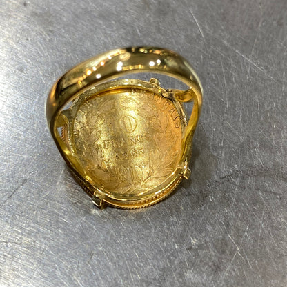 Bague Pièce - Or Jaune 750 & Pièce 10 Francs Napoléon