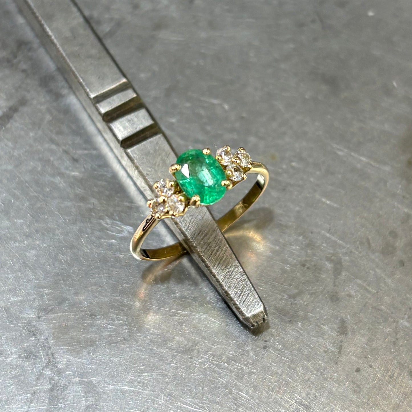 Bague Nausicaä Mini - Or Jaune 750 Émeraude & Diamants