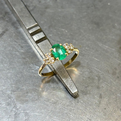 Bague Nausicaä Mini - Or Jaune 750 Émeraude & Diamants