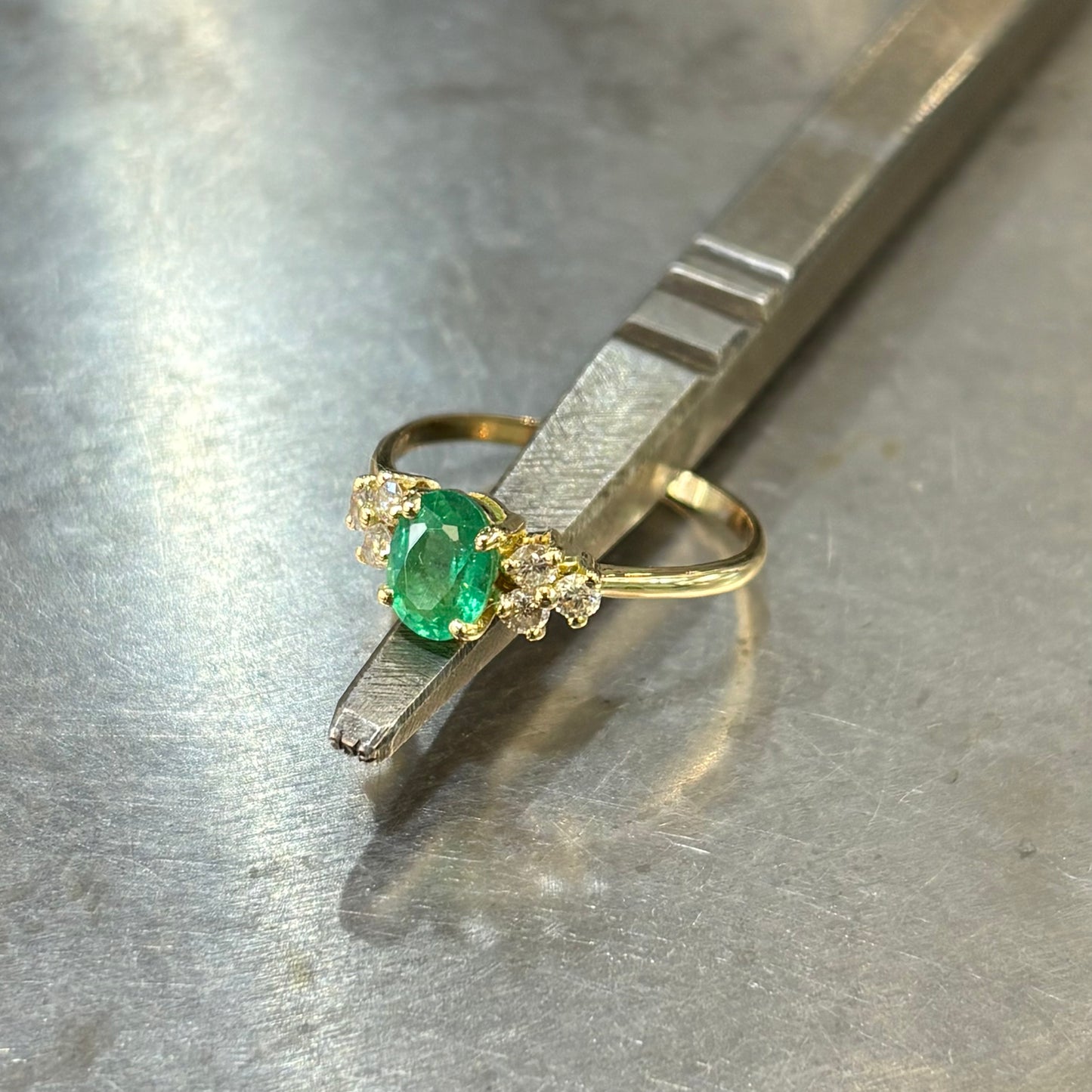 Bague Nausicaä Mini - Or Jaune 750 Émeraude & Diamants