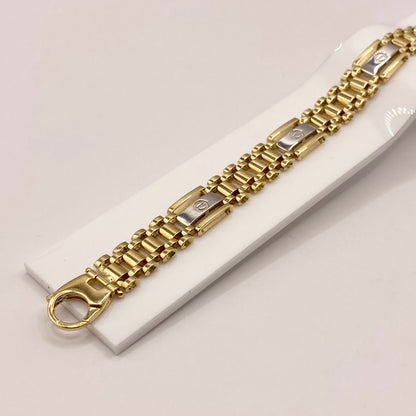 Bracelet Maille Oyster - Or Jaune/Blanc 750