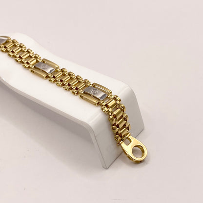 Bracelet Maille Oyster - Or Jaune/Blanc 750