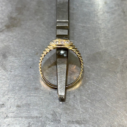 Bague Jonc - Or Jaune 750 Aigue-Marine & Diamants