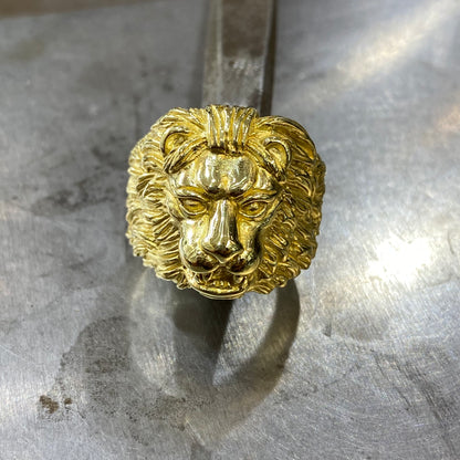Bague Chevalière Lion Or Jaune 750/1000