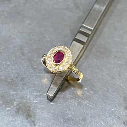 Bague Marguerite - Or Jaune 750 Rubis & Diamants