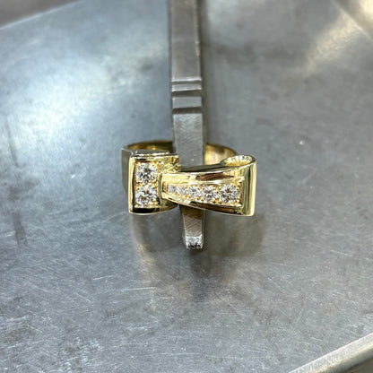 Bague Tank - Or Jaune 750 & Diamants