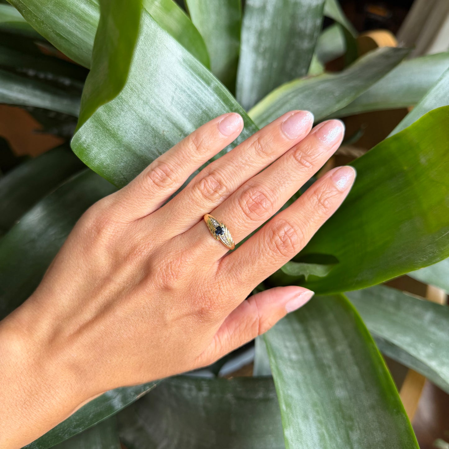 Bague Solitaire Vintage - Or Jaune 750 & Saphir