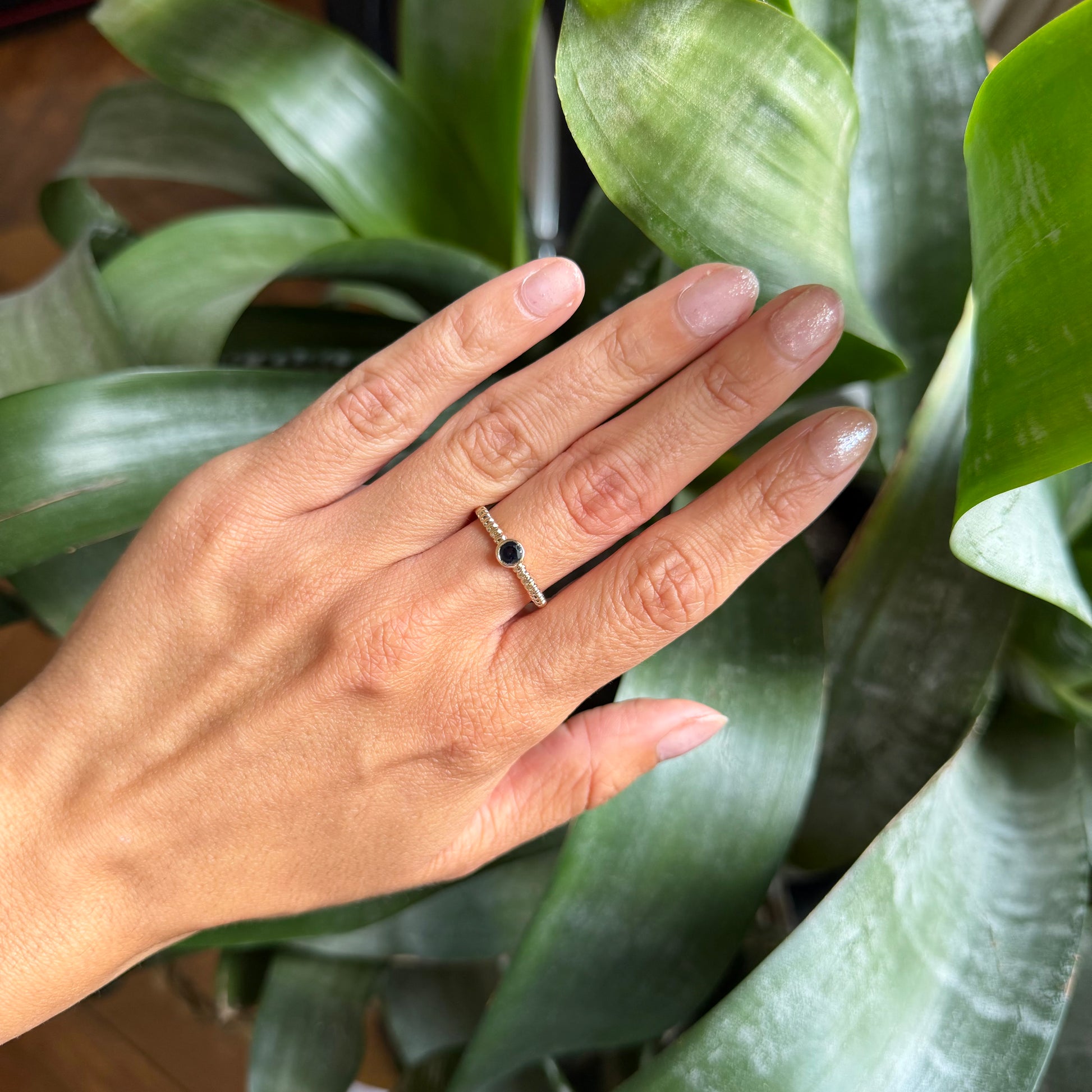 Bague Solitaire - Or Jaune 585 & Saphir