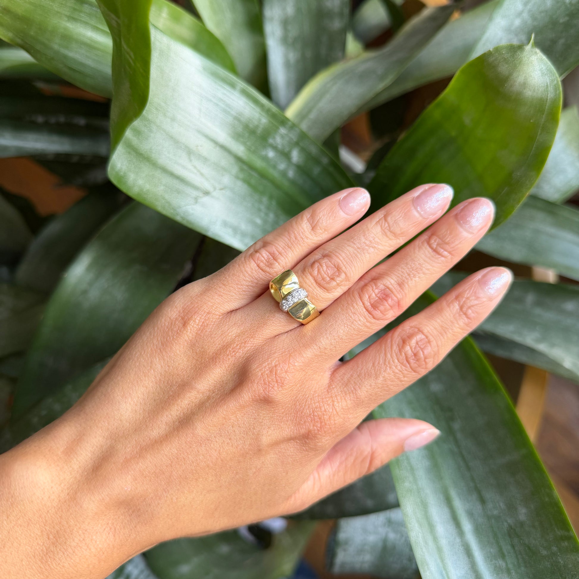 Bague Noeud Vintage - Or Jaune 750 & Diamants
