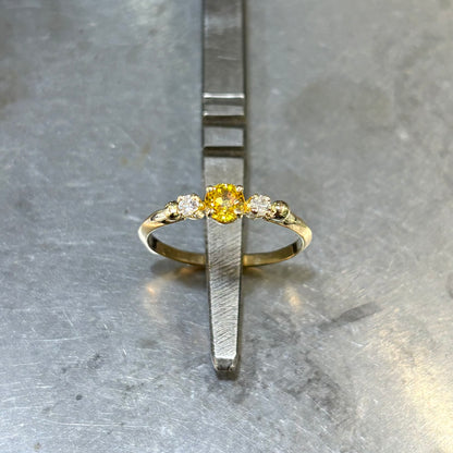 Bague Ponyo - Or Jaune 750 Saphir Jaune & Diamants