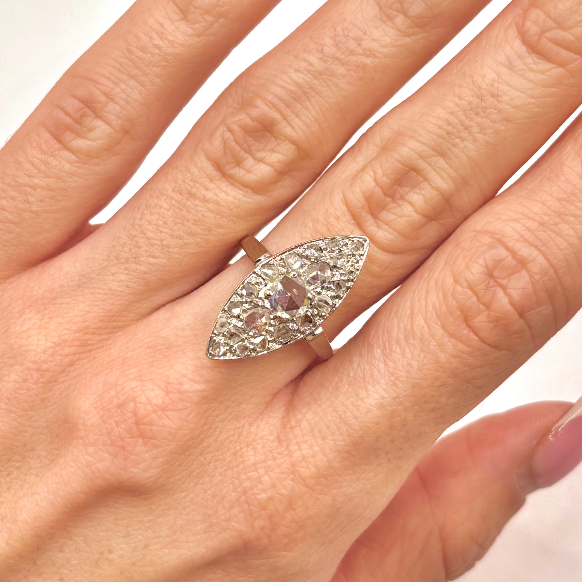 Bijou Bague La Marquise Bague Marquise Vintage Or Jaune Diamants 46