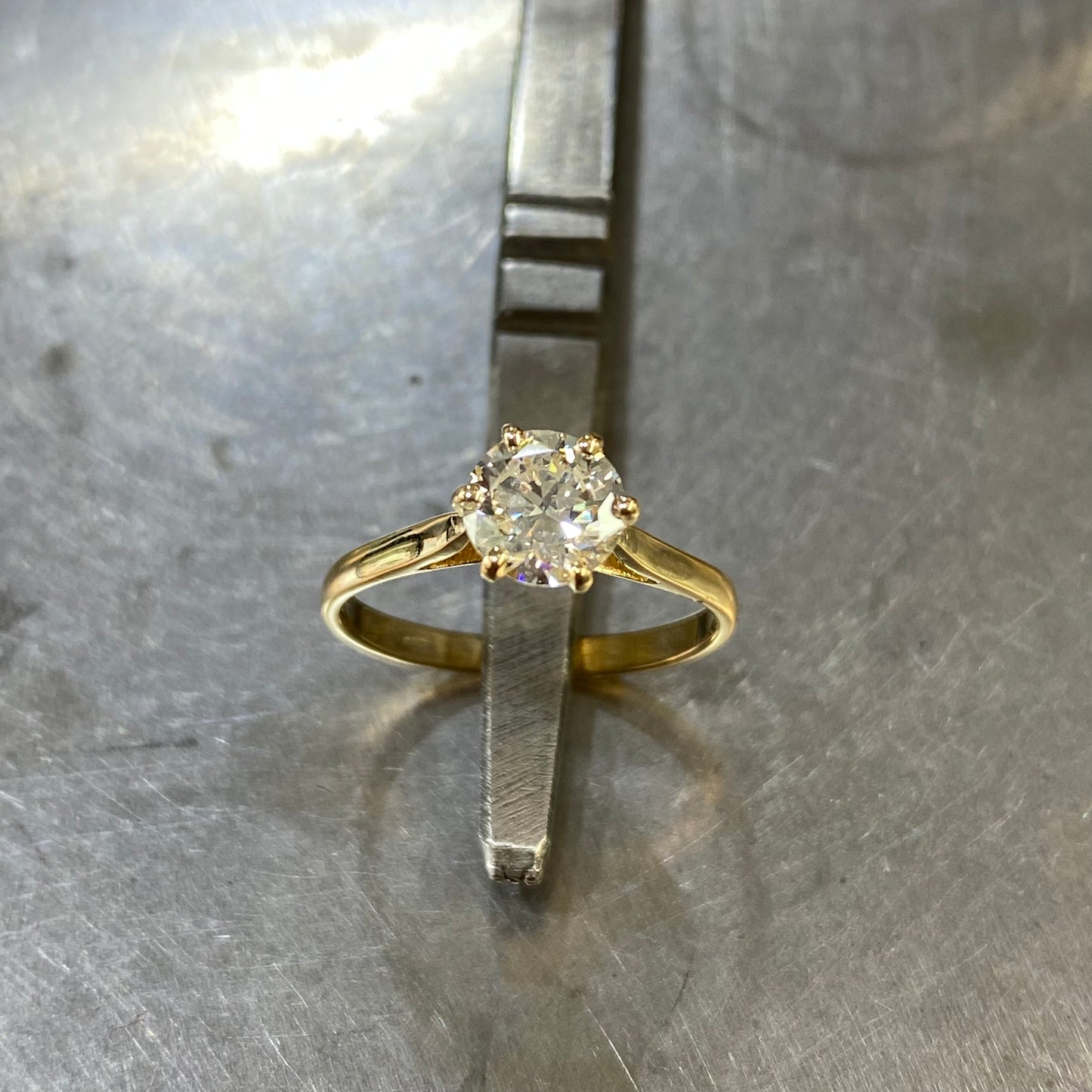 Bague Solitaire - Or Jaune 750 & Diamant