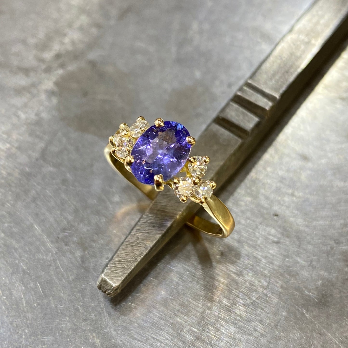 Bague Nausicaä - Or Jaune 750 Tanzanite & Diamants