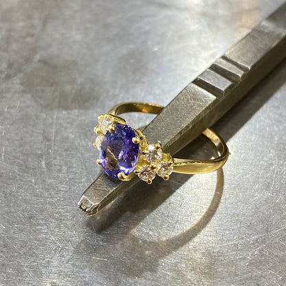 Bague Nausicaä - Or Jaune 750 Tanzanite & Diamants