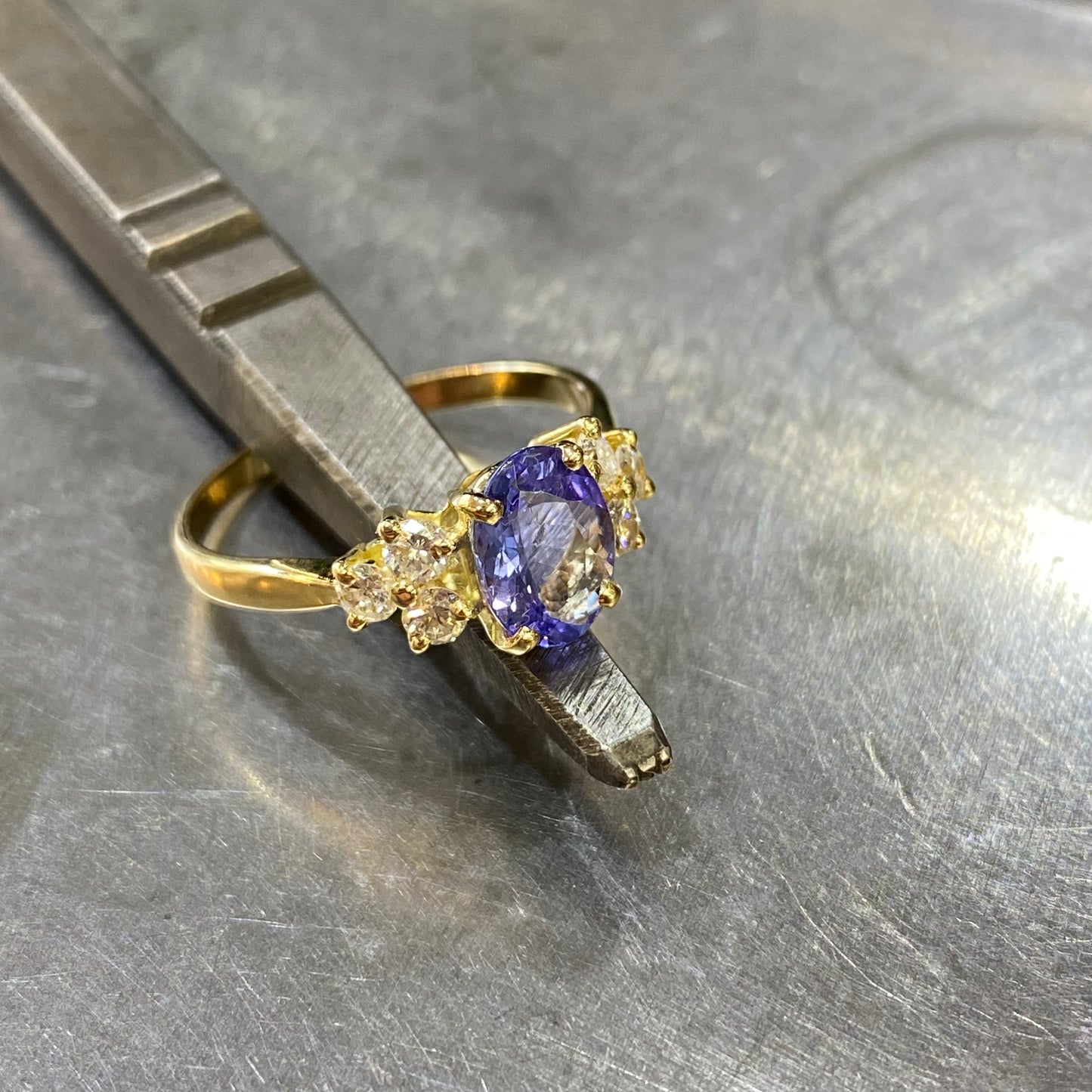 Bague Nausicaä - Or Jaune 750 Tanzanite & Diamants