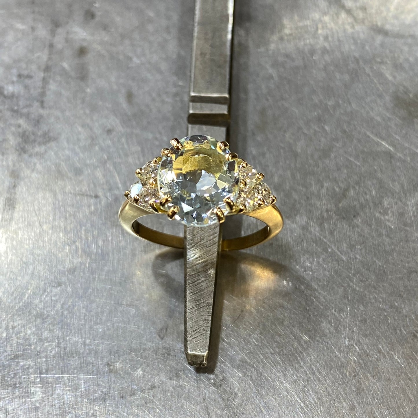 Bague Nausicaä - Or Jaune 750 Aigue-Marine & Diamants