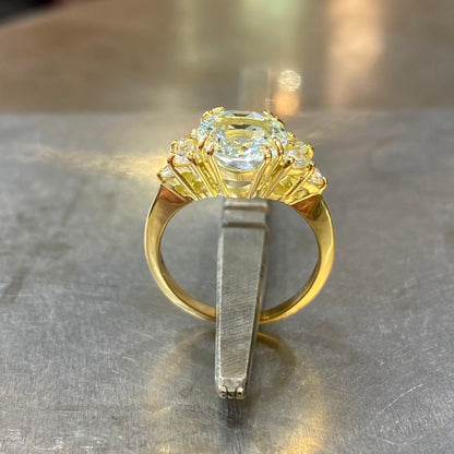 Bague Nausicaä - Or Jaune 750 Aigue-Marine & Diamants