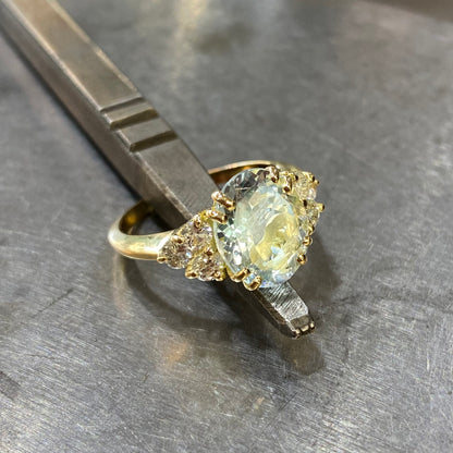 Bague Nausicaä - Or Jaune 750 Aigue-Marine & Diamants