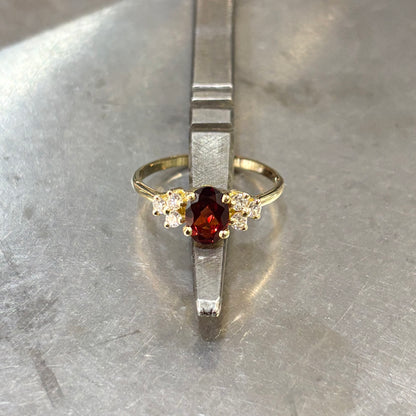 Bague Nausicaä Mini - Or Jaune 750 Grenat & Diamants