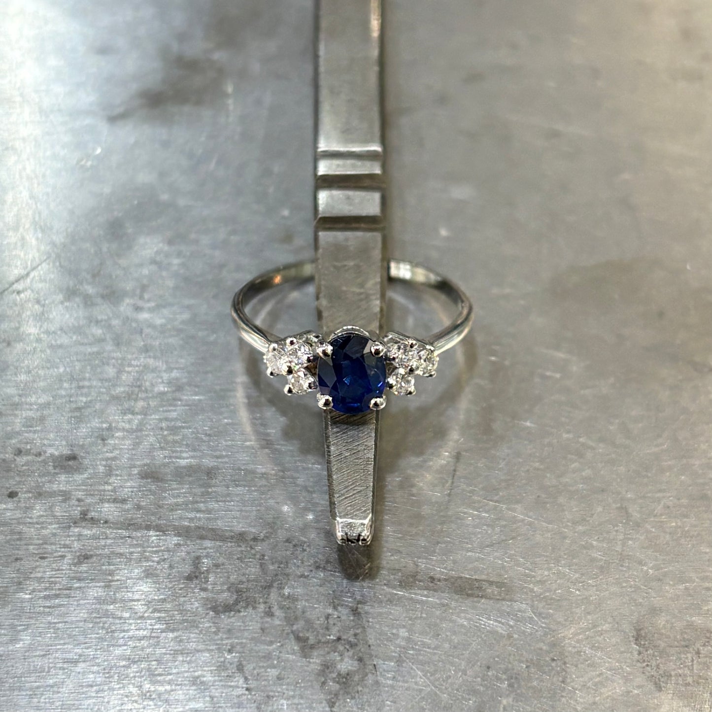 Bague Nausicaä Mini - Or Blanc 750 Saphir & Diamants