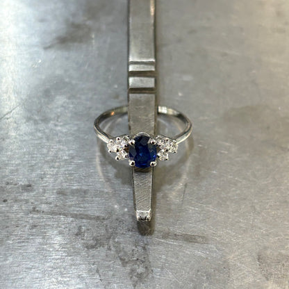 Bague Nausicaä Mini - Or Blanc 750 Saphir & Diamants