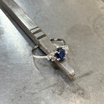 Bague Nausicaä Mini - Or Blanc 750 Saphir & Diamants