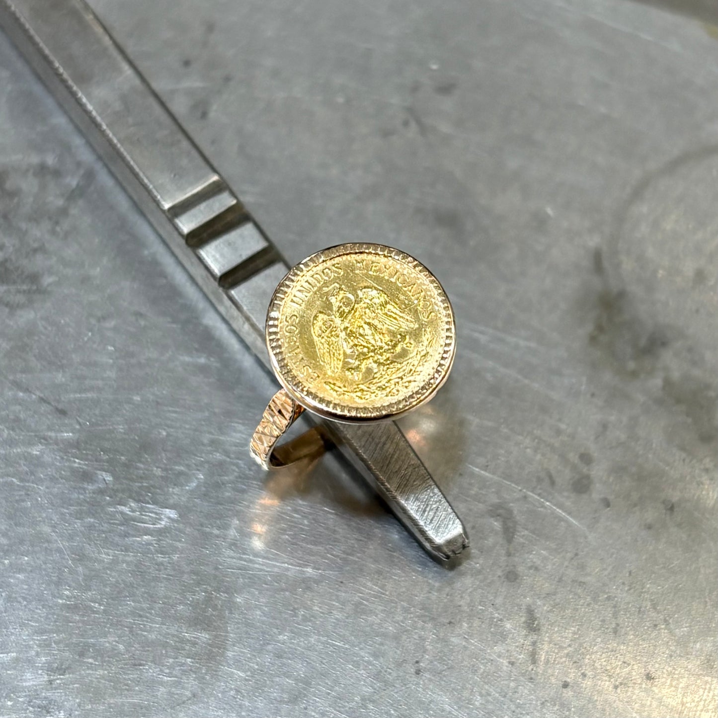 Bague Pièce - Or Jaune 750 & Pièce Dos Pesos