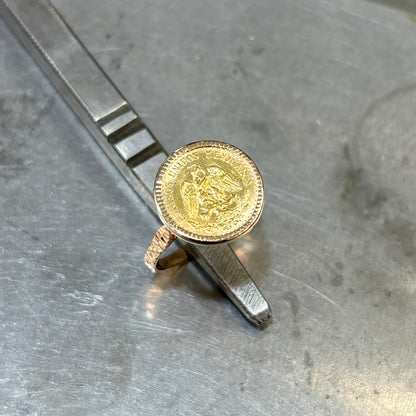 Bague Pièce - Or Jaune 750 & Pièce Dos Pesos