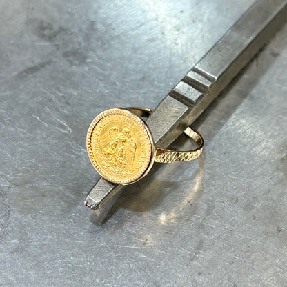 Bague Pièce - Or Jaune 750 & Pièce Dos Pesos