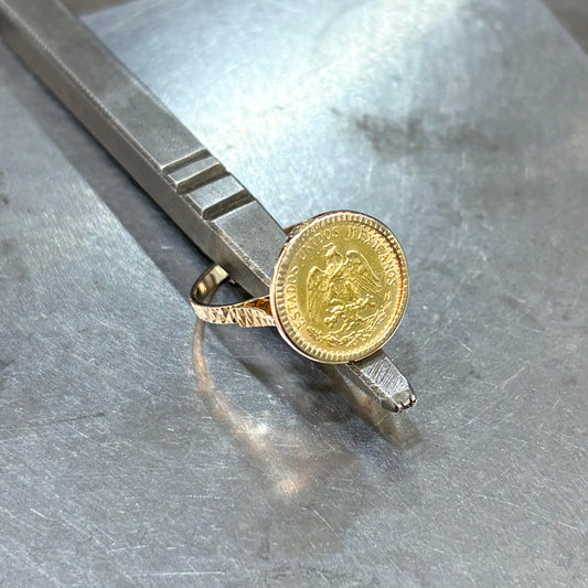 Bague Pièce - Or Jaune 750 & Pièce Dos Pesos