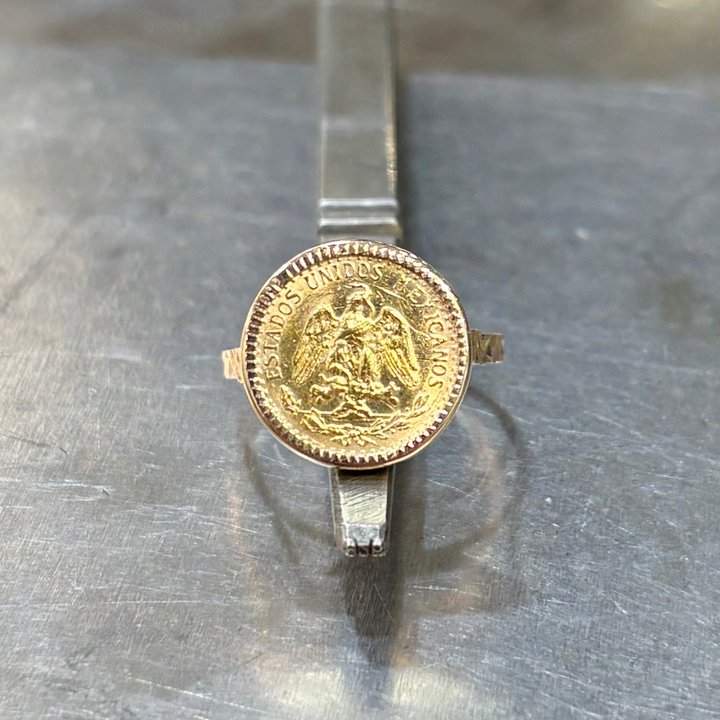 Bague Pièce - Or Jaune 750 & Pièce Dos Pesos