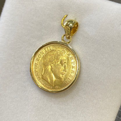 Pendentif Pièce - Or Jaune 750 & Pièce 10 Francs Napoléon