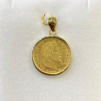 Pendentif Pièce - Or Jaune 750 & Pièce 10 Francs Napoléon