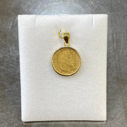 Pendentif Pièce - Or Jaune 750 & Pièce 10 Francs Napoléon