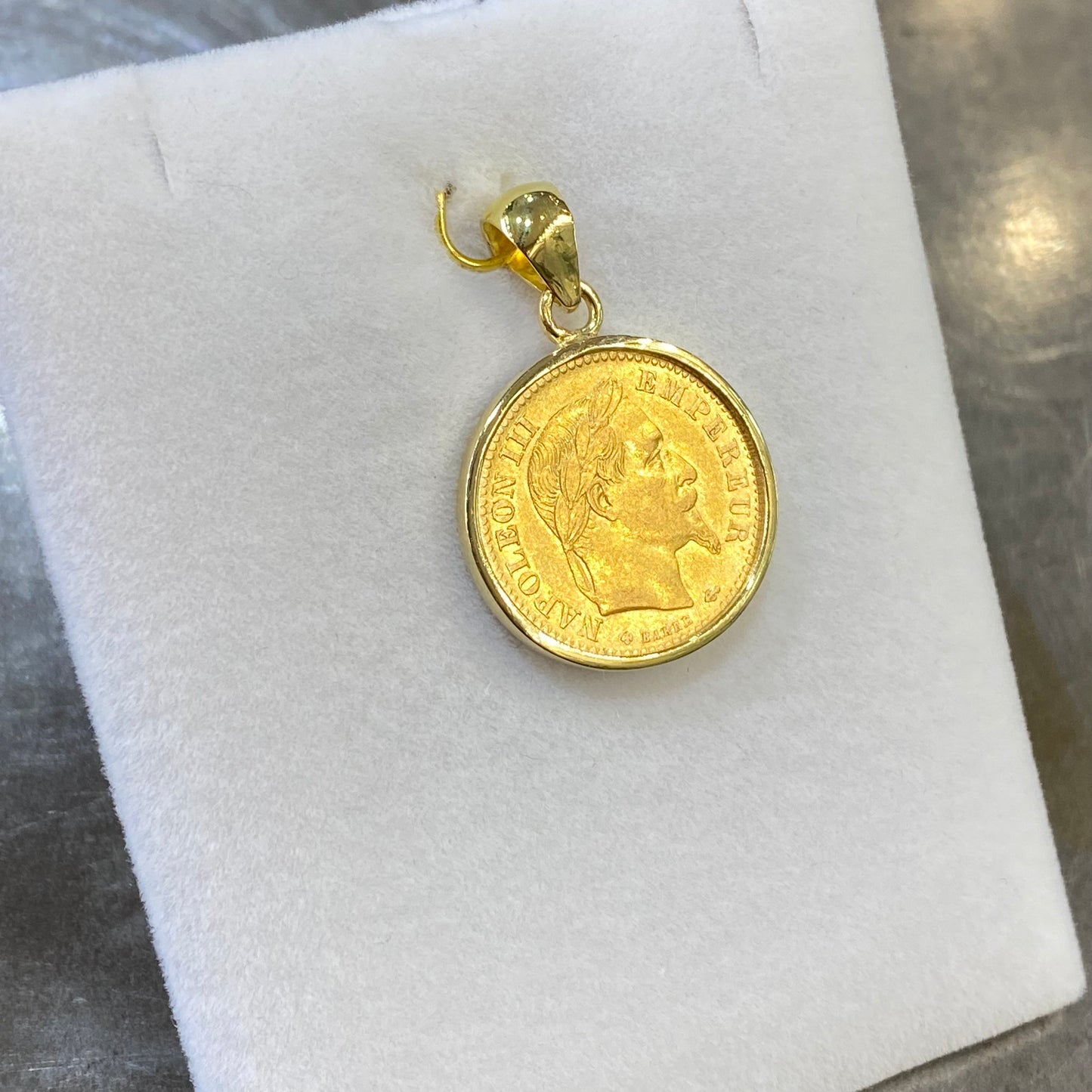 Pendentif Pièce - Or Jaune 750 & Pièce 10 Francs Napoléon